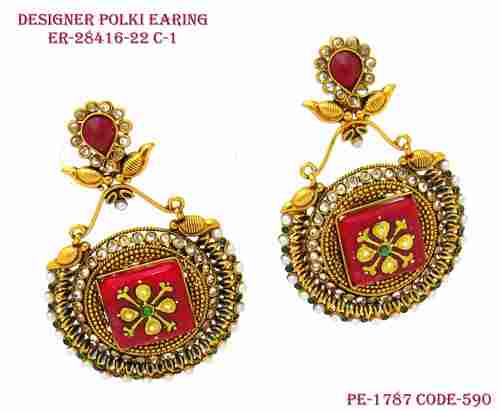 Antique Kundan Earringdesigned By Pendant Earrings