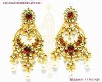Kundan Vilandhi Drop Earrings - Digner Earring, 125-200 Grams Weight | Semi-precious Gemstones, Fine Finish, Elegant For Weddings And Parties
