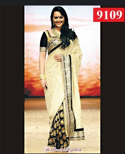 Bollywood saree golden