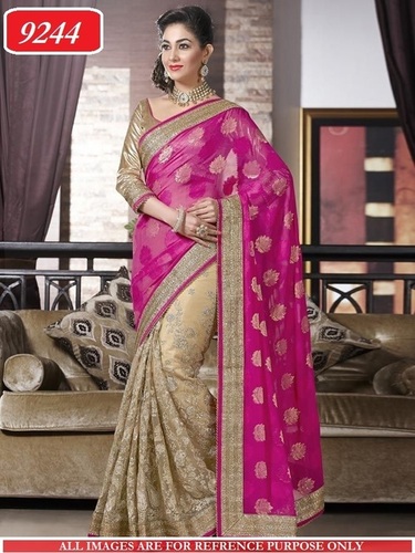 Desinger saree in pink or golden