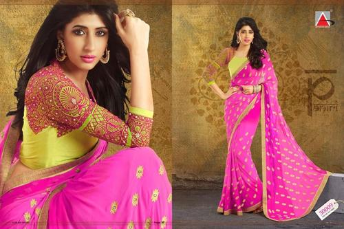 Pink Desinger Saree