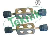 Standard X Block - Solid Brass, Richly Chromium Plated, Holds 9mm & 6mm Rods | Manual Use, Lab Application, Metal Construction