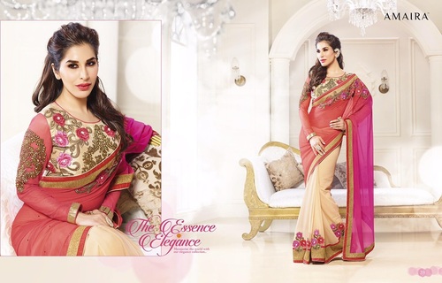 Party wear designer piece of Sari online sales