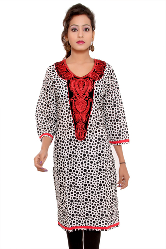 Long Embroidered Printed Kurti