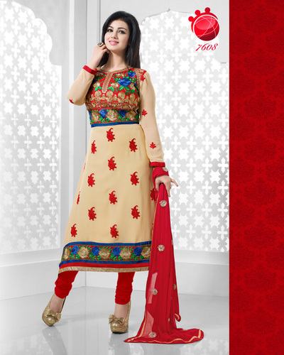 aayesha red or cream suit