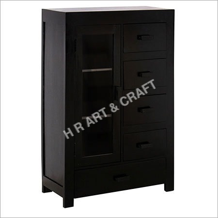 Modern Solid Wood Storage Cabinet No Assembly Required