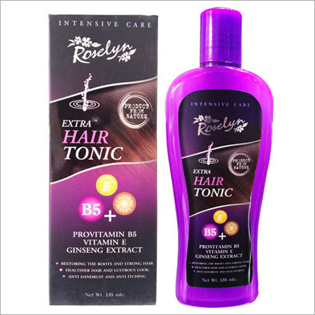 Roselyn Hair Growth Tonic - 135 ml, Herbal Formula with Ginseng & D-Panthenol, Anti-Dandruff & Hair Fall Preventer, Moisturizes & Nourishes Scalp for Strengthened & Healthy Hair