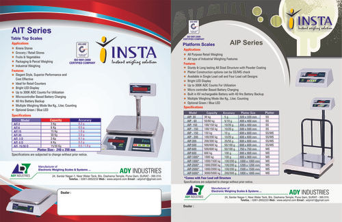 Electronic Weighing Scale Capacity Range: 50-150  Kilograms (Kg)