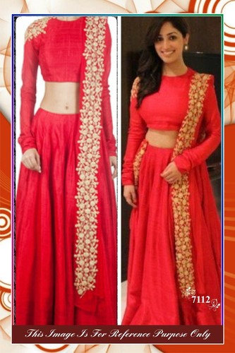 Saree - Nett Fabric, Full Size, Red Color | Embroidery Work, Washable, Dry Clean, Printed Pattern, Suitable for All Seasons