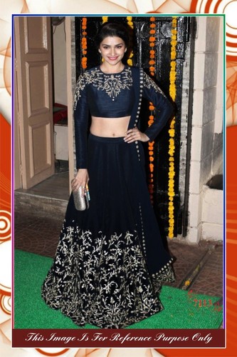 Designer Party Wear Lehenga - Silk Fabric, Plus Size, Black Color | Embroidered Pattern, Full Sleeves, Washable, Dry Clean, No Fade