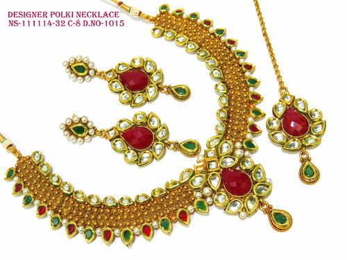 Polki Necklace Drop Earrings