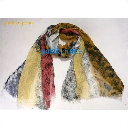 Linen Hand Painting Stoles - Wool Fabric, Women's Fashion Stoles with Artistic Hand-Painted Designs