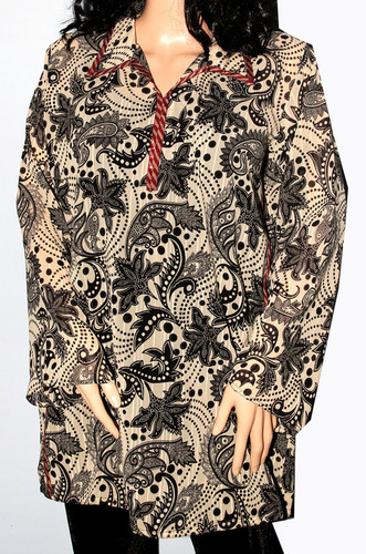 Black foral print Georgette Top