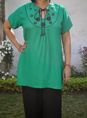 Cotton Rayon Top with Patchwork Embroidery