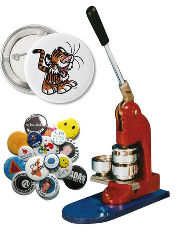 Badge Machine - Metal, 15x10x20 cm, Red | Compact Size, Durable Design, Easy Operation, Efficient, Low Power Consumption, Rustproof