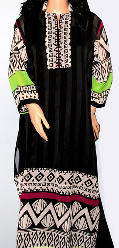 Black Georgette Long Kurta