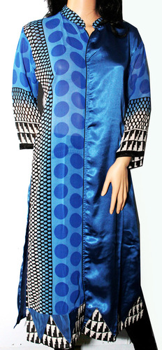 Satin Silk with Georgette Long Kurta