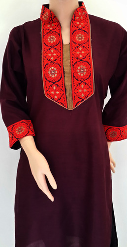 Handloom Cotton Kurta Deep Maroon
