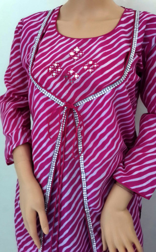Pink Angrakha Style Kurta