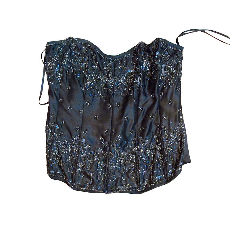 Ladies Garments - Sequin Fabric, Medium, Black | Elegant Design, Lace-Up Closure, Comfortable Fit, Party Wear