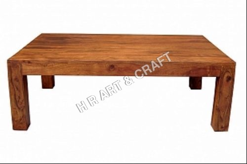 Modern Solid Wood Square Coffee Table No Assembly Required