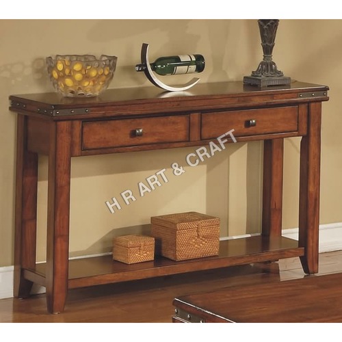 Wooden Console Table - Solid Wood, 48x16x30 inches, Brown | Two Drawers, Spacious Storage, Traditional Style, Easy Assembly