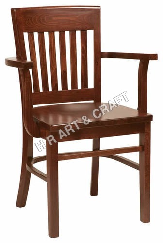Wooden Chair - Solid Wood, 40x50x80 cm, Brown | Comfortable Seating, Armrests Included, Durable Varnish Finish