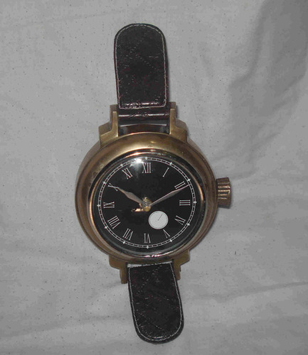 Clock - Metal and Leather, 10 Inch Diameter, Gold | Stylish Design, Accurate Quartz Movement, Easy to Read