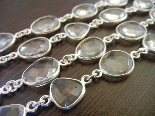 Crystal Bezel Set Station Chain