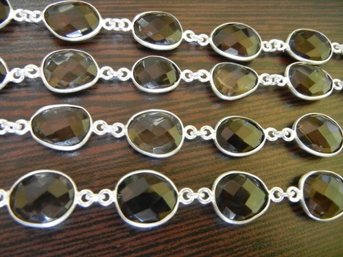 Smoky Quartz Station Chain