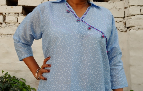 Light Blue Printed Kurta