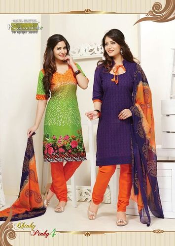 Multi Color Cotton Dress Materials