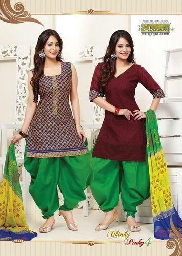 Multi Color Cotton Printed Dress Materials