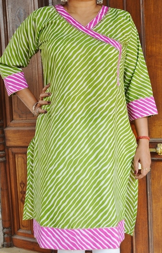 Angrakha Style Kurta with mirror work
