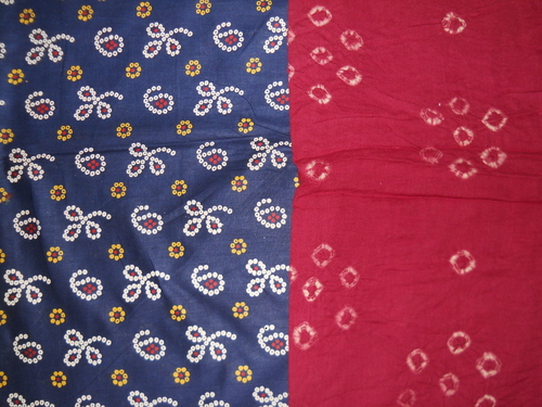 Red And Blue Printed Designer Suit