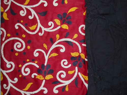 Black And Red Cotton Suit Materials