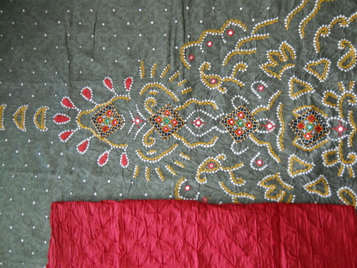 Patch Work Salwar Kameez - Cotton Sizes S/M/L - Grey and Red Printed Pattern | Breathable Quick Dry Easy to Wash Customized Logo