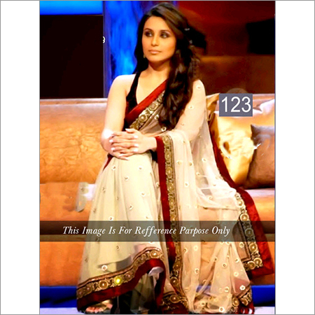Rani Red Rose Cream with Maroon Saree