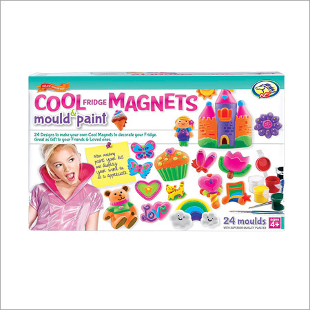 Fridge Magnets - Moldable Material, Varied Dimensions, Multicolored | Captivating Print, Strong Ferrite Magnets, Compact Design