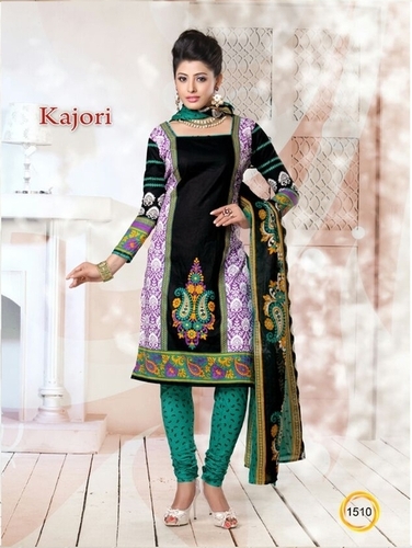 Latest Kajori Cotton Dress - Cotton, 44 Inches, Black | Floral Print, Soft Cotton, Comfortable Fit, Long Sleeves