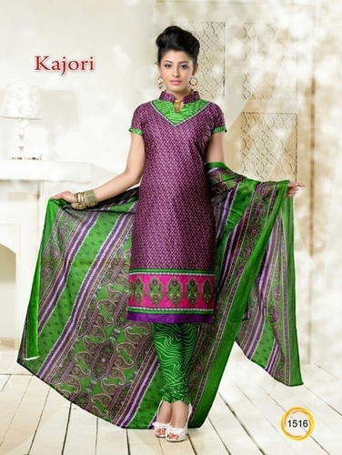 Purple Cotton Dress Materials