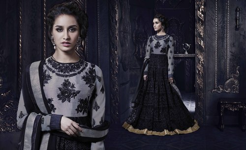 Shraddha Kapoor Black Net Anarkali Suit