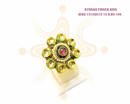 Simple Flower Kundan Ring