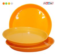 Punjabi Thali 11inch (6 Pc Set) - Polypropylene, 11 Inch Diameter, White-orange-yellow-green Colors | Microwave Safe, Round Shape, 990 Grams