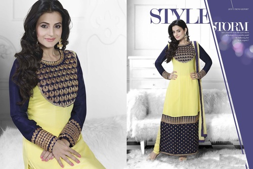 Ameesha Patel Georgette Churidar Suit