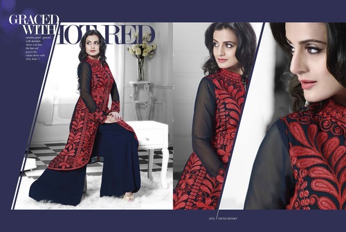 Ameesha Patel Georgette Churidar Suit