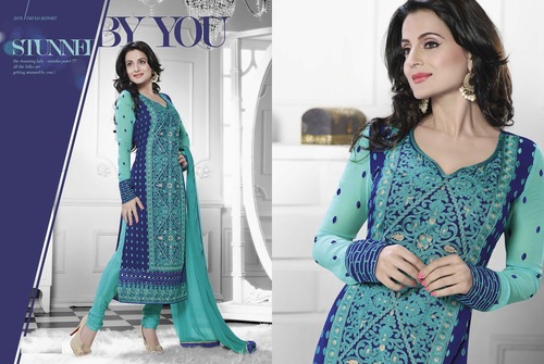 Ameesha Patel Georgette Churidar Suit