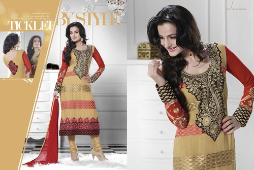 Ameesha Patel Georgette Churidar Suit