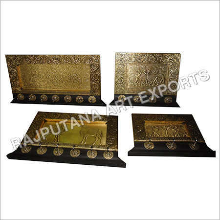 Wood Brass Key Stand