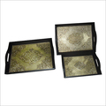 Wood Brass Tray
